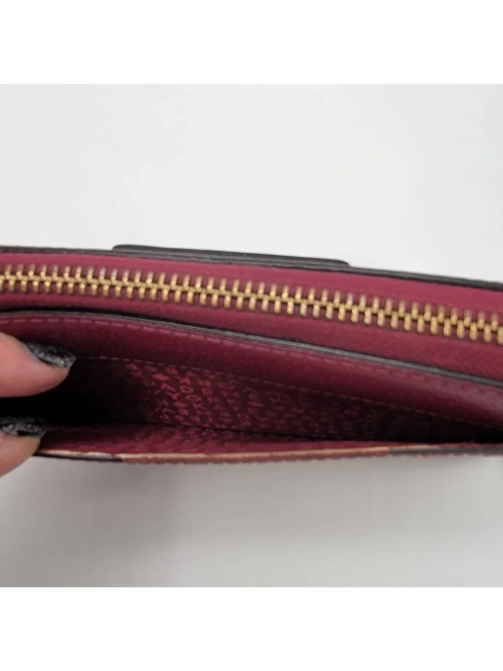 Kate Spade New York Burgundy Pebbled Leather Neda Zip-Around Wallet